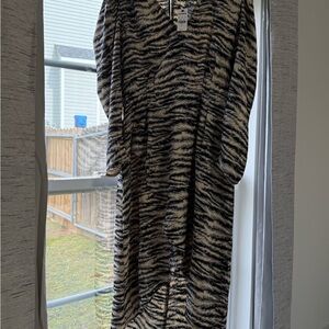 Express Zebra Print Midi Dress